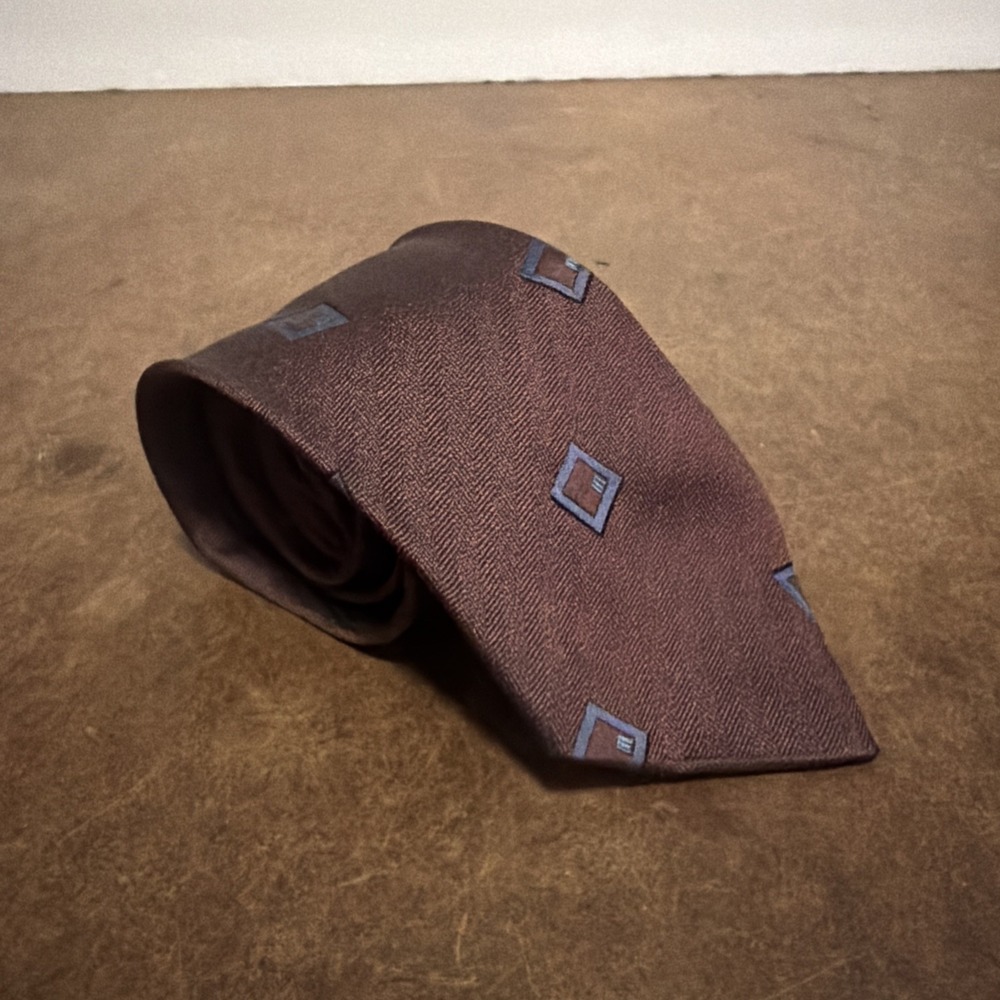 Giorgio Armani Cavatte Brown with Blue Dress Tie